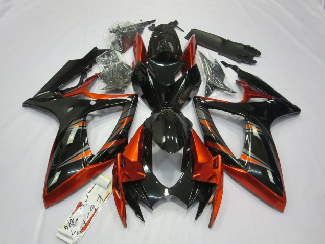 2006-2007 Orange and Black Suzuki GSXR 600-750 Motorcycle Fairing 2006-2007 Orange and Black Suzuki GSXR 600-750 Motorcycle Fairing