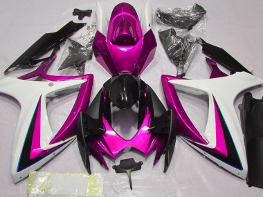 2006-2007 Pink & White Suzuki GSXR 600-750 Motorcycle Fairing