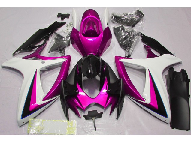 2006-2007 Pink & White Suzuki GSXR 600-750 Motorcycle Fairing 2006-2007 Pink & White Suzuki GSXR 600-750 Motorcycle Fairing