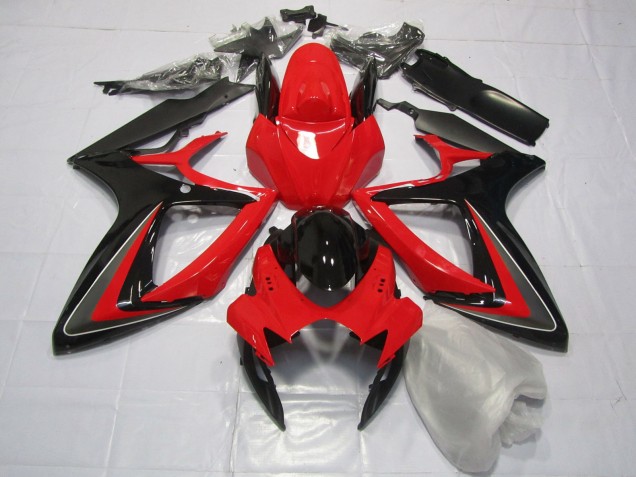 2006-2007 Red Black and Grey Suzuki GSXR 600-750 Motorcycle Fairing 2006-2007 Red Black and Grey Suzuki GSXR 600-750 Motorcycle Fairing