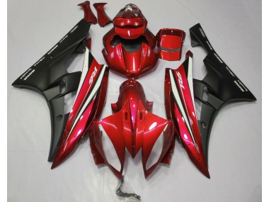 2006-2007 Red Black and White Yamaha R6 Motorcycle Fairing