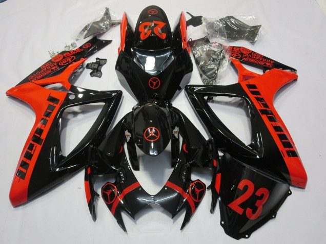 2006-2007 Red Jordan Suzuki GSXR 600-750 Motorcycle Fairing 2006-2007 Red Jordan Suzuki GSXR 600-750 Motorcycle Fairing