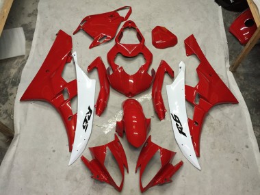 2006-2007 Red and White C2W Yamaha R6 Motorcycle Fairing