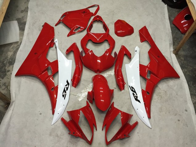 2006-2007 Red and White C2W Yamaha R6 Motorcycle Fairing