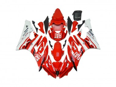 2006-2007 Red and White Star Fiat Yamaha R6 Motorcycle Fairing