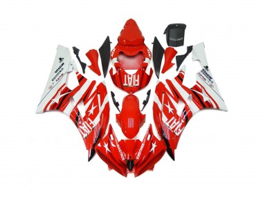 2006-2007 Red and White Star Fiat Yamaha R6 Motorcycle Fairing