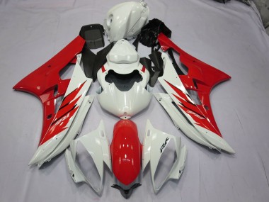 2006-2007 Red and White Yamaha R6 Motorcycle Fairing