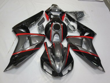 2006-2007 Silver Black Red Pin Stripe Honda CBR1000RR Motorcycle Fairing