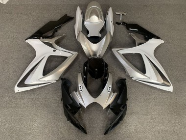 2006-2007 Silver White OEM Style Suzuki GSXR 600-750 Motorcycle Fairing