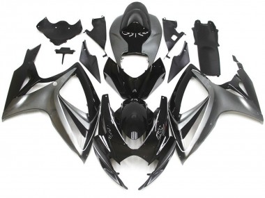 2006-2007 Silver and Black Special OEM Style Suzuki GSXR 600-750 Motorcycle Fairing