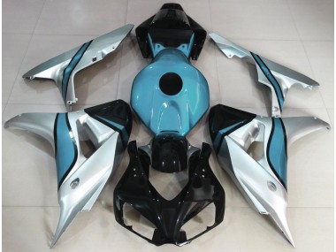 2006-2007 Silver and Light Blue Custom Honda CBR1000RR Motorcycle Fairing
