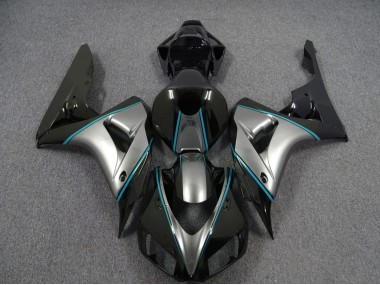 2006-2007 Silver with Blue Pin Stripe Honda CBR1000RR Motorcycle Fairing