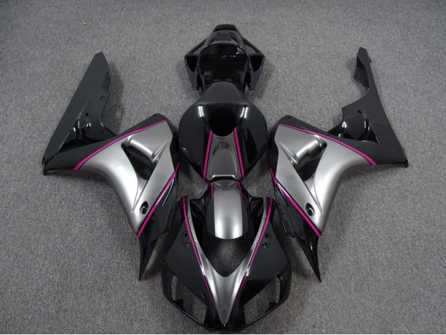 2006-2007 Silver with Pink Pin Stripe Honda CBR1000RR Motorcycle Fairing 2006-2007 Silver with Pink Pin Stripe Honda CBR1000RR Motorcycle Fairing