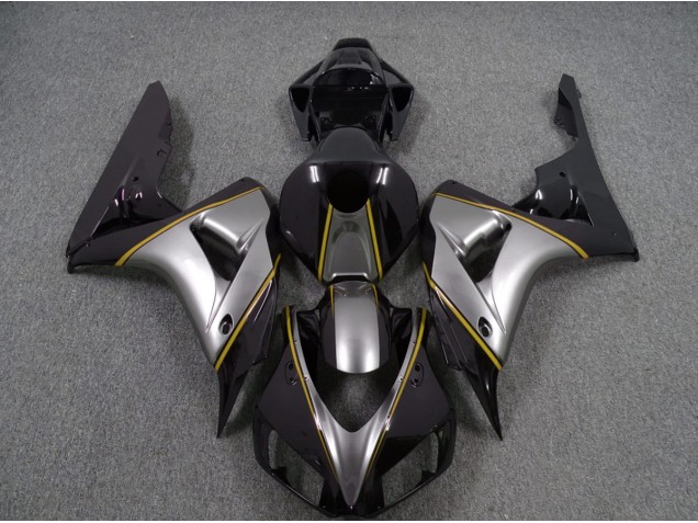 2006-2007 Silver with Yellow Pin Stripe Honda CBR1000RR Motorcycle Fairing 2006-2007 Silver with Yellow Pin Stripe Honda CBR1000RR Motorcycle Fairing