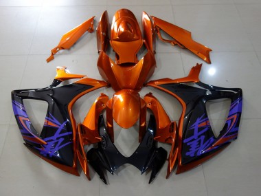 2006-2007 Vibrant Orange & Gloss Black Suzuki GSXR 600-750 Motorcycle Fairing