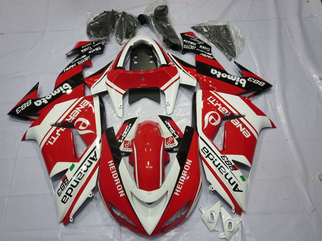 2006-2007 White Red Kawasaki ZX10R Motorcycle Fairing