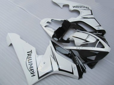 2006-2008 White Silver and Black Triumph Daytona 675 Motorcycle Fairing