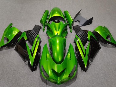 2006-2011 Bright Green & Black Kawasaki ZX14R Motorcycle Fairing