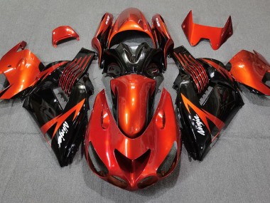 2006-2011 Burnt Orange Black Kawasaki ZX14R Motorcycle Fairing