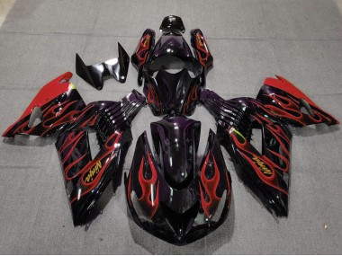 2006-2011 Red Flame Kawasaki ZX14R Motorcycle Fairing