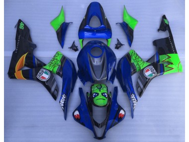 2007-2008 Blue and Green Shark Honda CBR600RR Motorcycle Fairing