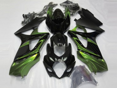 2007-2008 Electric Green and Gloss Black Suzuki GSXR 1000 Motorcycle Fairing