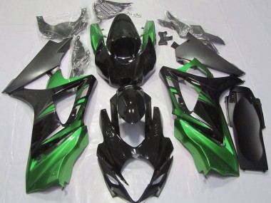 2007-2008 Gloss Black and Green Suzuki GSXR 1000 Motorcycle Fairing