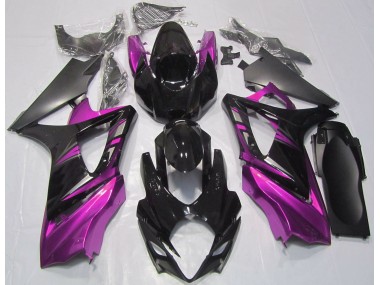 2007-2008 Gloss Black and Pink Suzuki GSXR 1000 Motorcycle Fairing