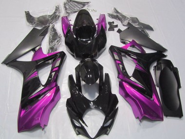 2007-2008 Gloss Black and Pink Suzuki GSXR 1000 Motorcycle Fairing