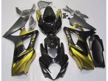 2007-2008 Gloss Black and Yellow Suzuki GSXR 1000 Motorcycle Fairing