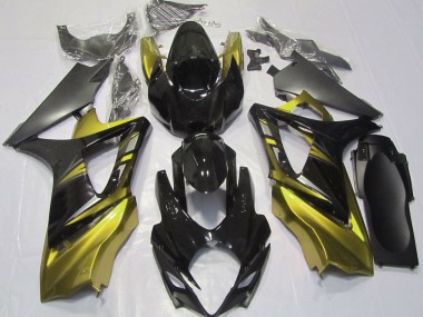2007-2008 Gloss Black and Yellow Suzuki GSXR 1000 Motorcycle Fairing