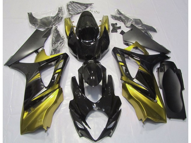 2007-2008 Gloss Black and Yellow Suzuki GSXR 1000 Motorcycle Fairing 2007-2008 Gloss Black and Yellow Suzuki GSXR 1000 Motorcycle Fairing