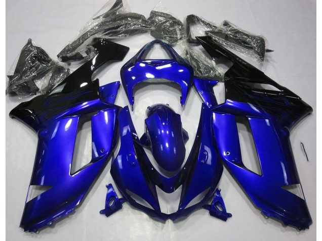 2007-2008 Gloss Blue & Black Kawasaki ZX6R Motorcycle Fairing 2007-2008 Gloss Blue & Black Kawasaki ZX6R Motorcycle Fairing