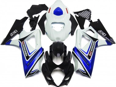 2007-2008 Gloss Blue with White and black OEM Style Suzuki GSXR 1000 Motorcycle Fairing