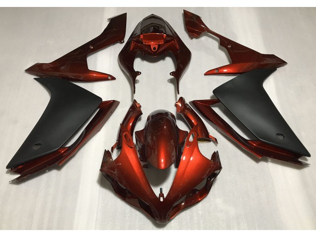 2007-2008 Gloss Dark Orange & Black Yamaha R1 Motorcycle Fairing 2007-2008 Gloss Dark Orange & Black Yamaha R1 Motorcycle Fairing