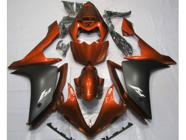 2007-2008 Gloss Orange and Black Yamaha R1 Motorcycle Fairing