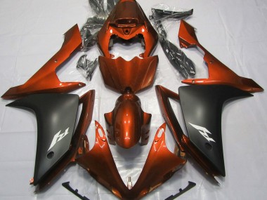 2007-2008 Gloss Orange and Black Yamaha R1 Motorcycle Fairing