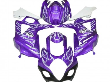 2007-2008 Gloss Purple and White Flame Suzuki GSXR 1000 Motorcycle Fairing