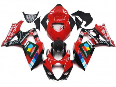 2007-2008 Gloss Red Multi Color Suzuki GSXR 1000 Motorcycle Fairing