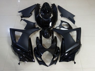 2007-2008 Gloss and Matte Black Plain Suzuki GSXR 1000 Motorcycle Fairing