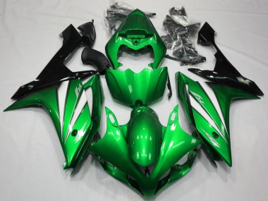 2007-2008 Green White and Black Yamaha R1 Motorcycle Fairing