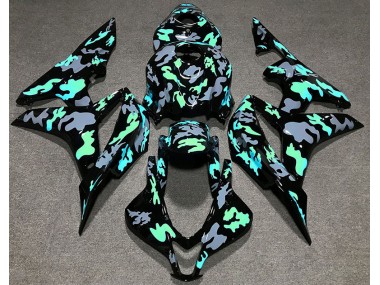 2007-2008 Green and Grey Camouflage Honda CBR600RR Motorcycle Fairing