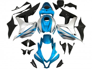 2007-2008 Light Blue and Silver OEM Style Honda CBR600RR Motorcycle Fairing