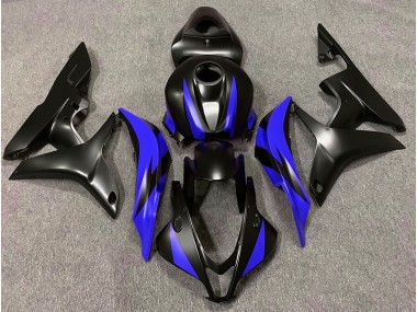 2007-2008 Matte Black & Blue Design Honda CBR600RR Motorcycle Fairing