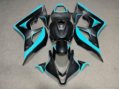 2007-2008 Matte Black & Cyan Honda CBR600RR Motorcycle Fairing