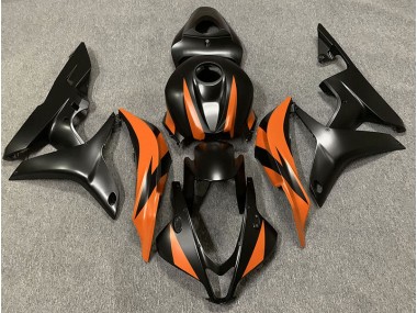 2007-2008 Matte Black & Orange Design Honda CBR600RR Motorcycle Fairing