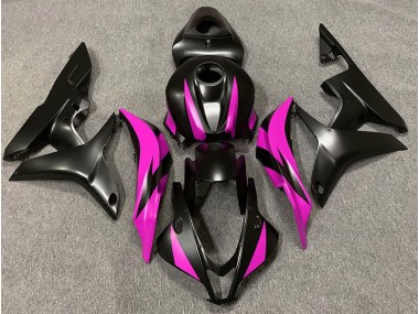 2007-2008 Matte Black & Pink Design Honda CBR600RR Motorcycle Fairing