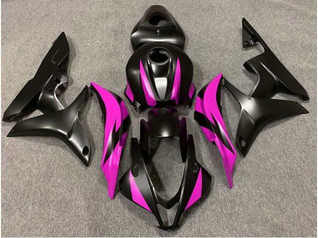 2007-2008 Matte Black & Pink Design Honda CBR600RR Motorcycle Fairing 2007-2008 Matte Black & Pink Design Honda CBR600RR Motorcycle Fairing