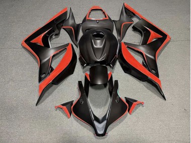 2007-2008 Matte Black & Red Honda CBR600RR Motorcycle Fairing