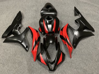 2007-2008 Matte Black and Red Honda CBR600RR Motorcycle Fairing